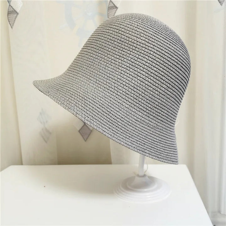 Elegant Solid Color Breathable Straw Hat