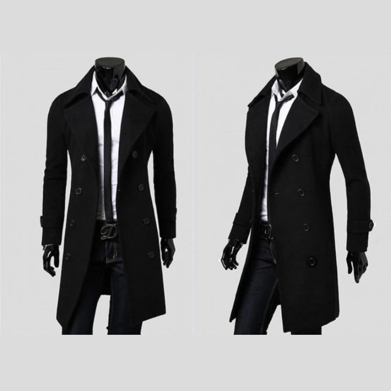 Double-Buttoned Wool Coat - Elena Harper