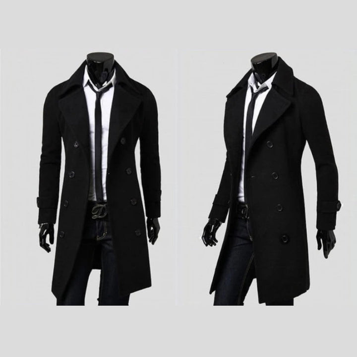 Double-Buttoned Wool Coat - Elena Harper