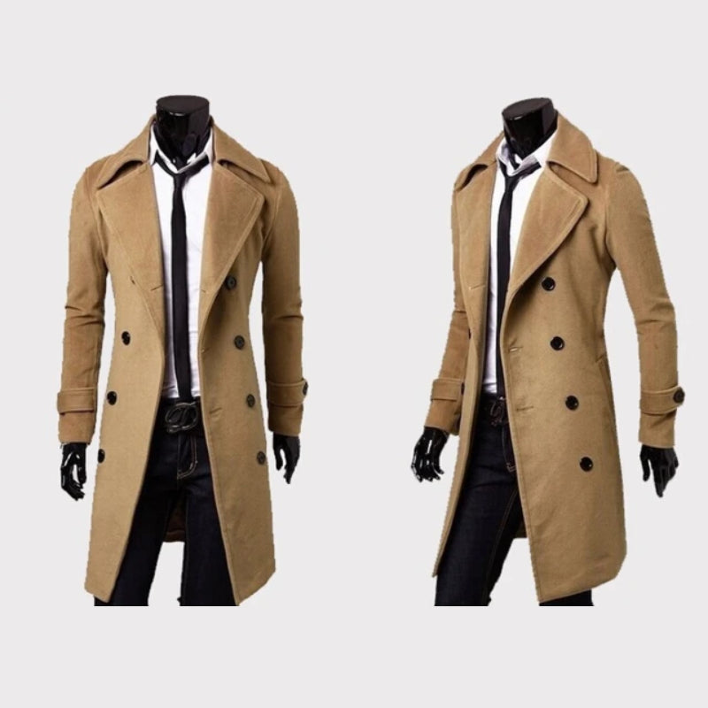 Double-Buttoned Wool Coat - Elena Harper