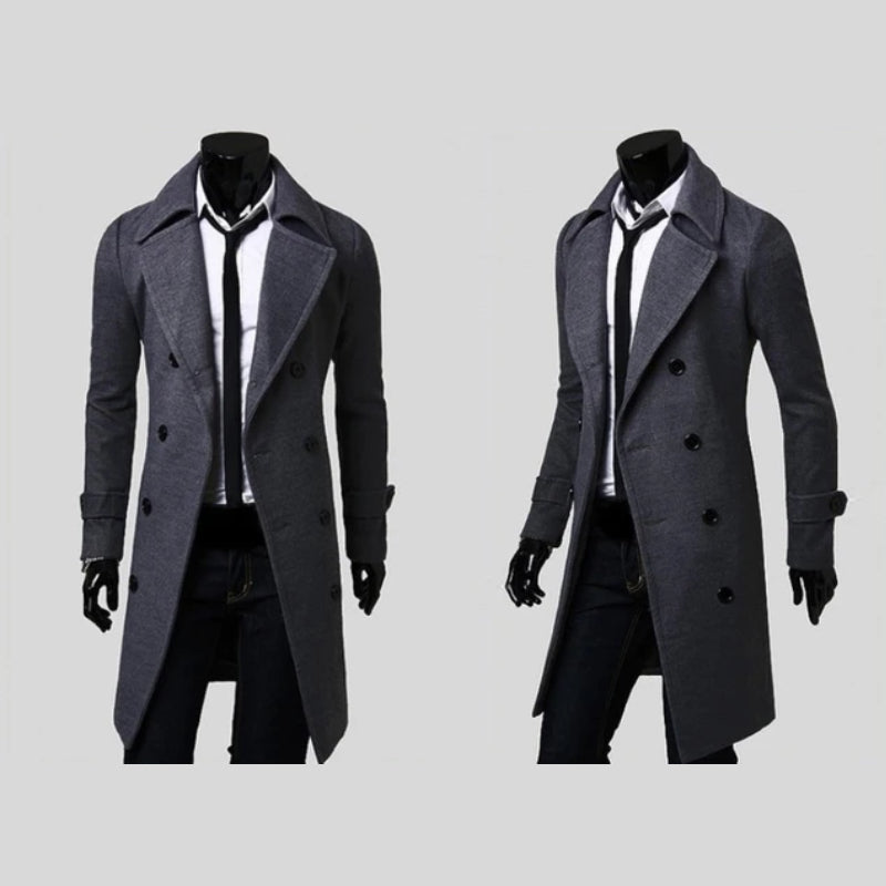 Double-Buttoned Wool Coat - Elena Harper