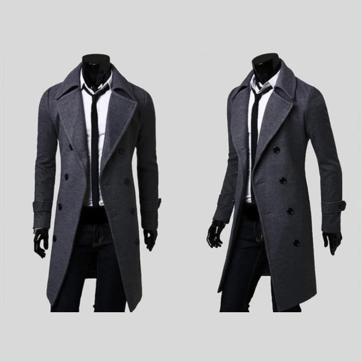 Double-Buttoned Wool Coat - Elena Harper