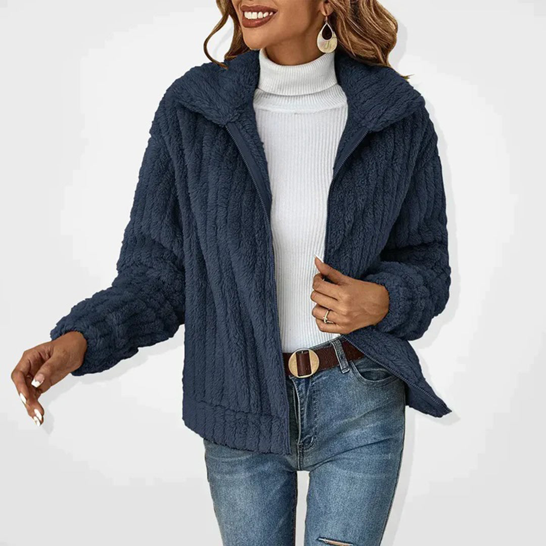 Fleece Jacket for Women with Lining and Zipper Warm