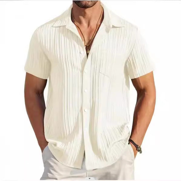 Men's Structured Short Sleeve Beach Shirt for Stylish Comfort