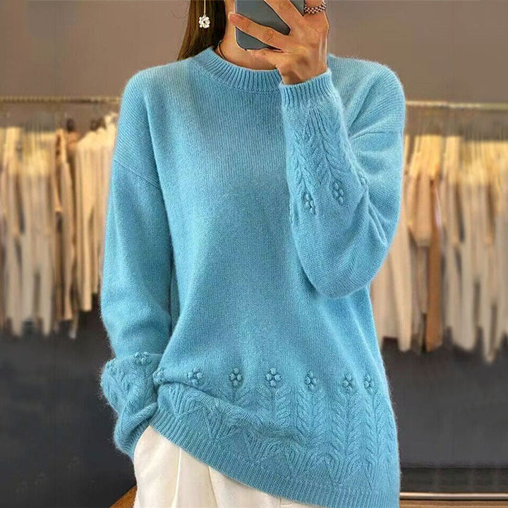 Alma Floral Knit Sweater - Elena Harper