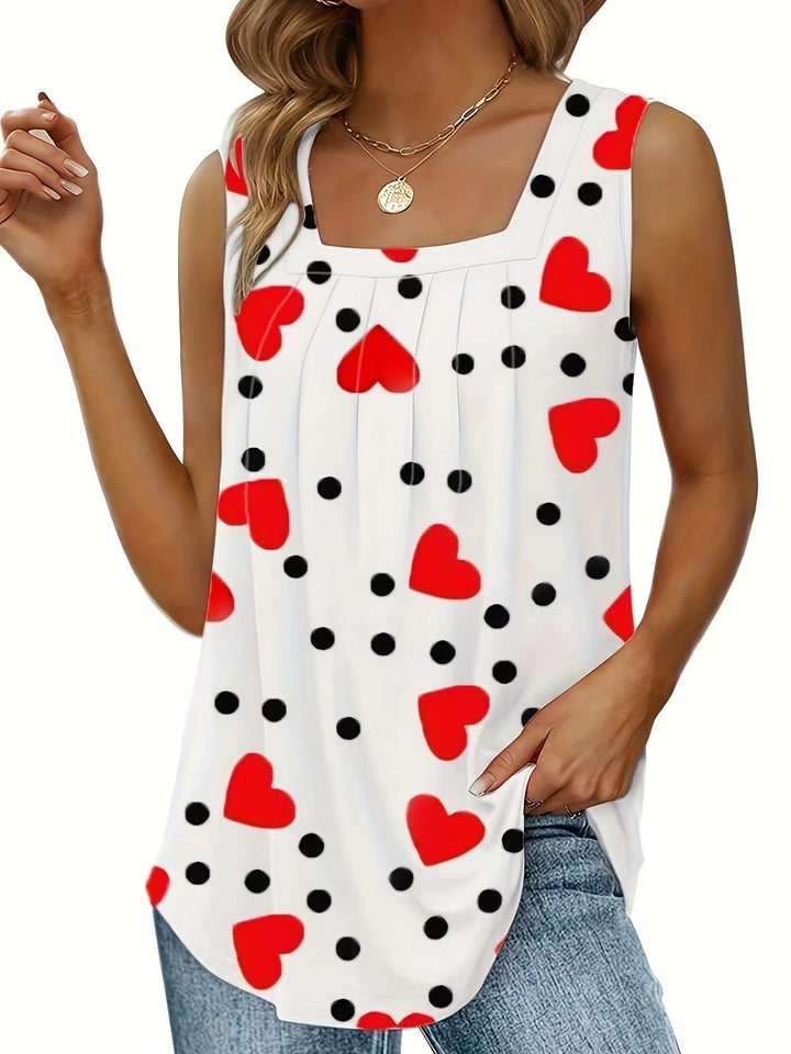 Women's Sleeveless Top with Fashionable Chain Pattern EB, view 6 - Elena Harper