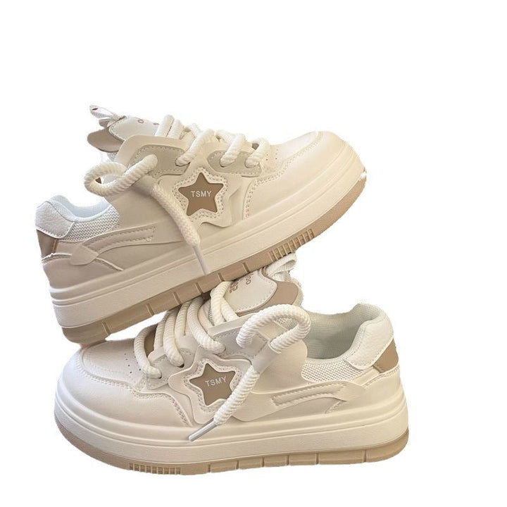 Women's Chunky Platform Sneakers with Star Application, Padded Collar, and Breathable Upper – Névara