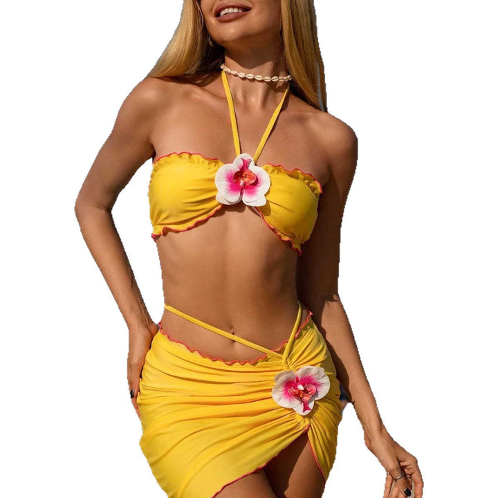 Women's Bandeau Bikini with Trendy Wrap Skirt EB