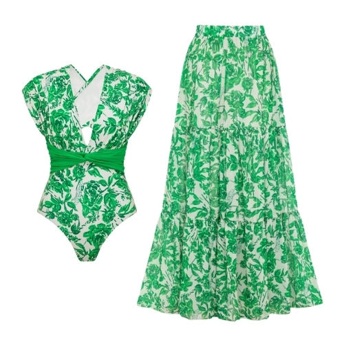 Women’s Swimsuit and Wrap Skirt Set EB