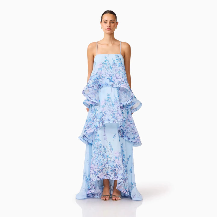 Women's Elegant Ruffle Detail Maxi Dress