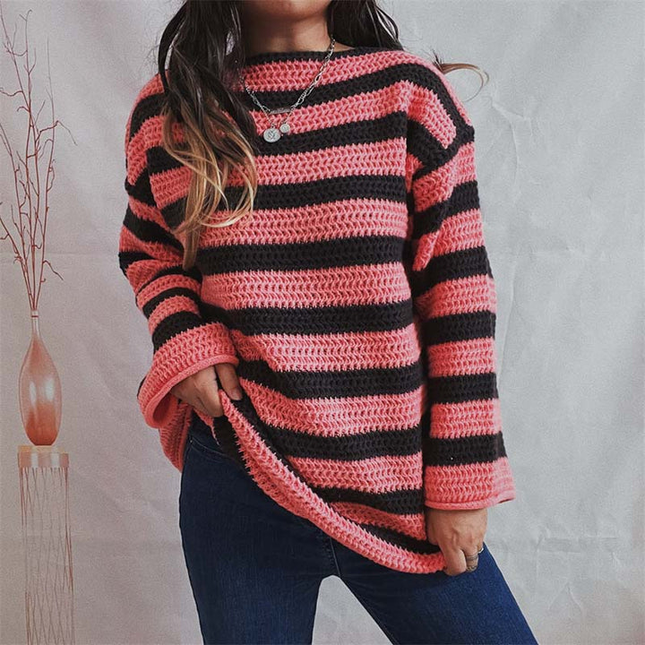 Casual Striped Knit Pullover