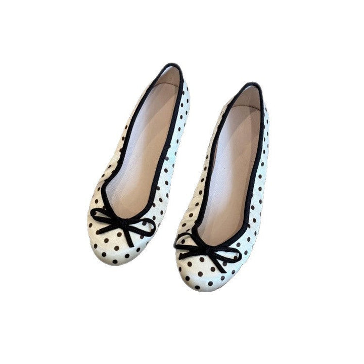 Women's Ballerinas with Playful Polka Dot Pattern and Comfortable Footbed EB
