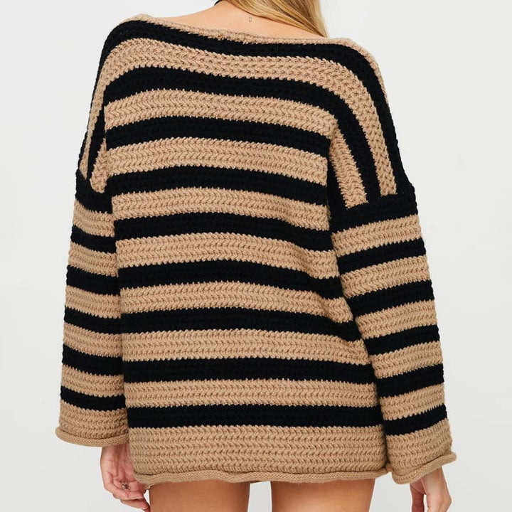 Casual Striped Knit Pullover
