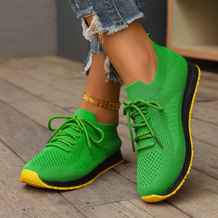 Women's Breathable Running Sneakers with Elastic Mesh Upper EB