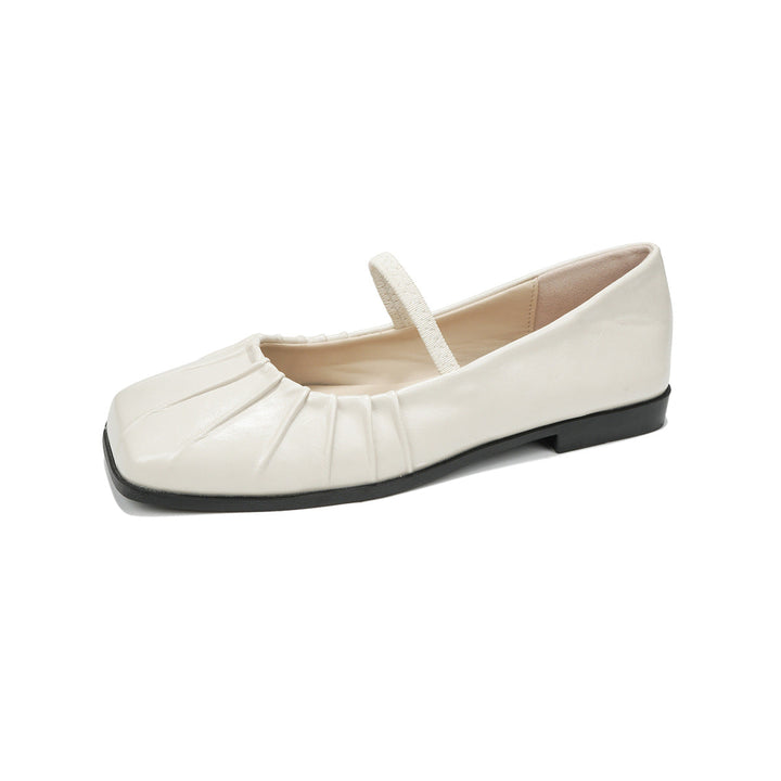 Ladies' Ballerina Shoes with Fine Pleat Design and Elastic Strap EB
