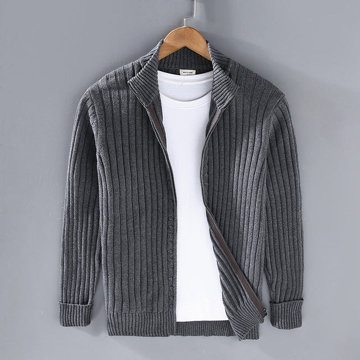 EssentialWarmth - Ribbed Zip Cardigan