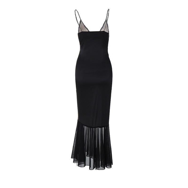 Noreia ™ | Mesh maxi dress with spliced lace