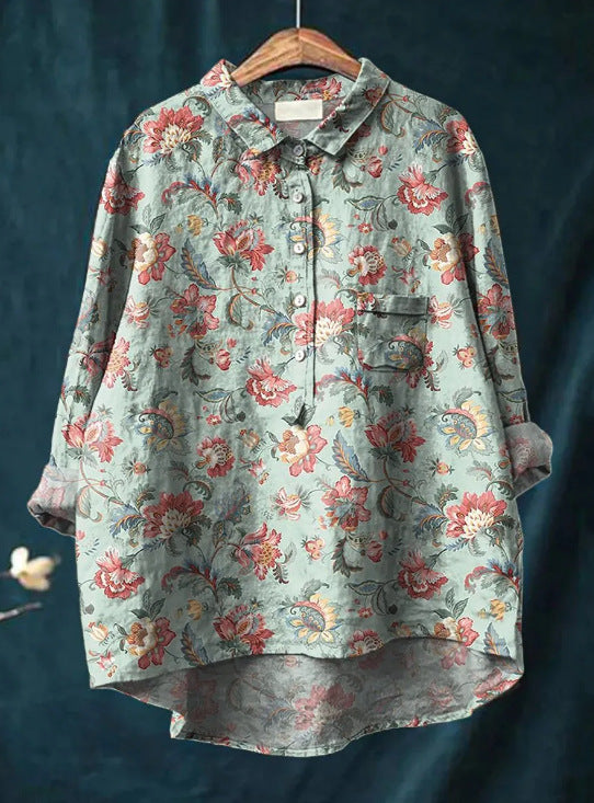 Caroline Elegant Floral Blouse - Elena Harper