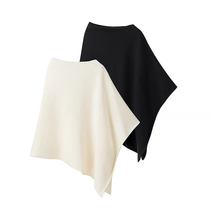Women's Scarf Poncho with Elastic Edging