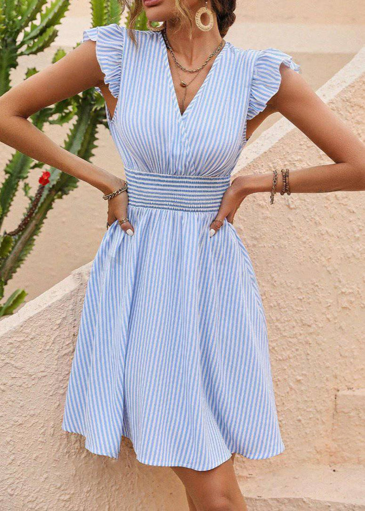 Lightweight Striped Midi Dress for Women – Summer Elegance