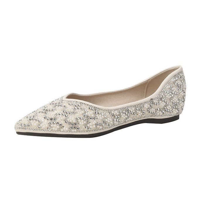 Ladies' Ballerinas with Shimmering Pearl and Rhinestone Embellishment EB