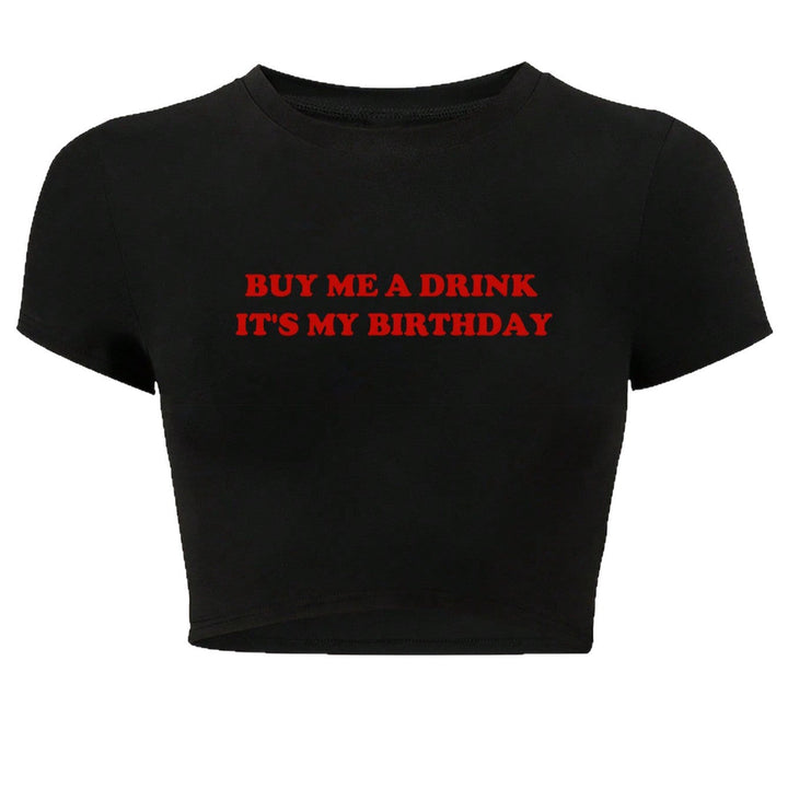 Women's Crop Top with Humorous Statement Print Orélia, view 5 - Elena Harper