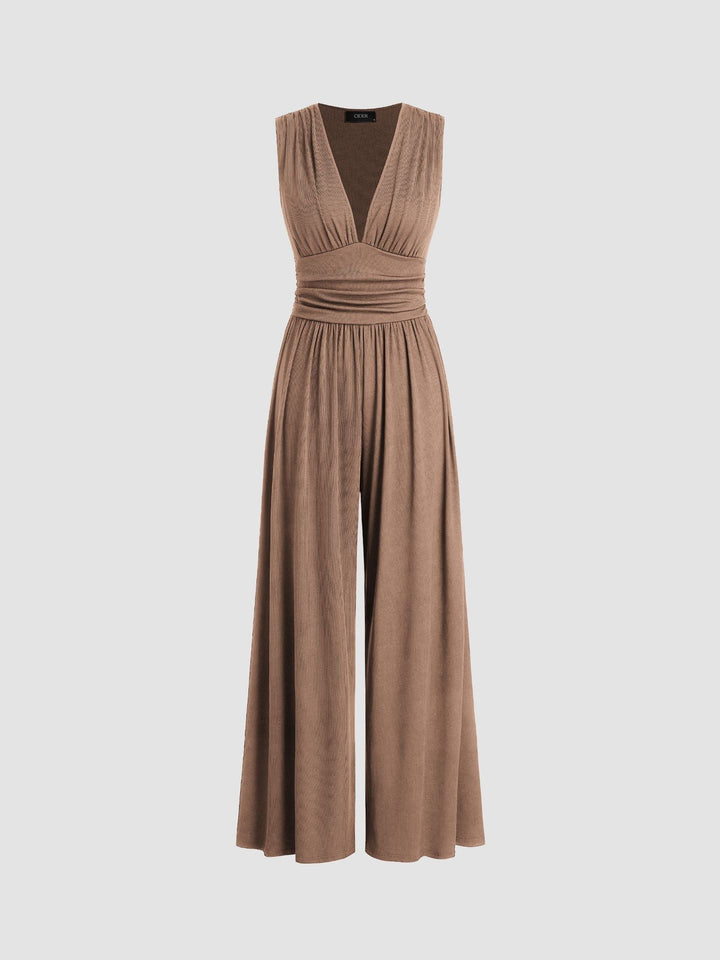 Charity Elegant Sleeveless Wide-Leg Jumpsuit - Elena Harper