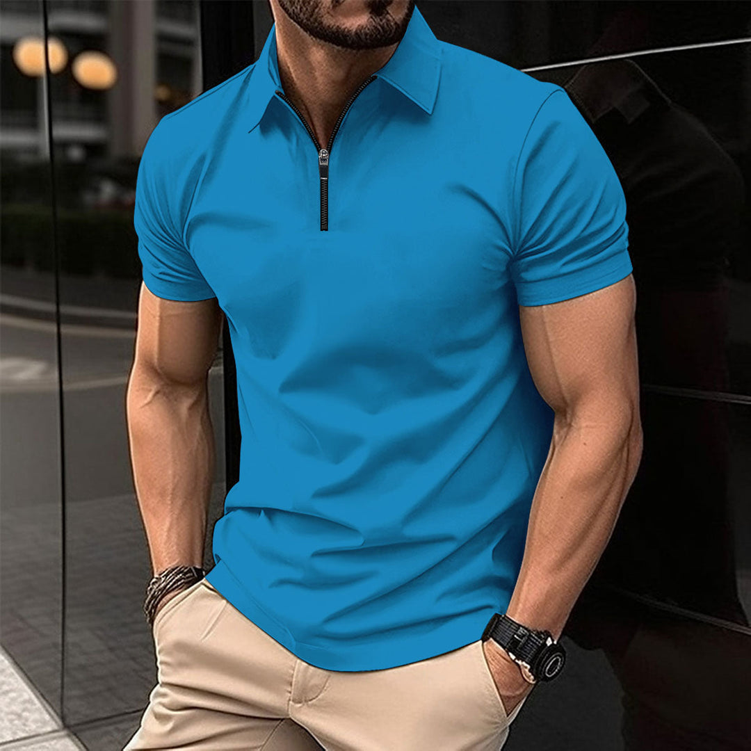 Men's Modern Performance Zip Polo Shirt - Effortless Style & Comfort