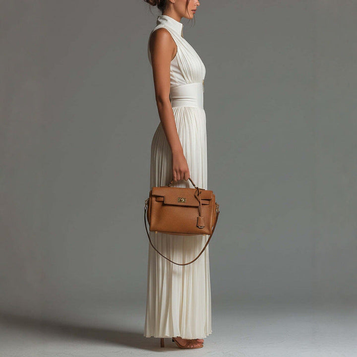 Women's Pleated Jumpsuit with Floral Print and Wide Legs