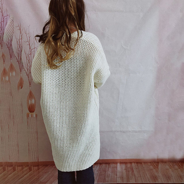 Casual Knitted Cardigan in Solid Color
