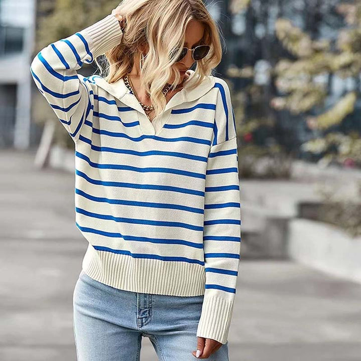 Casual Striped Knit Pullover