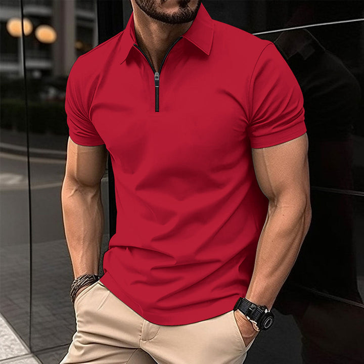 Men's Modern Performance Zip Polo Shirt - Effortless Style & Comfort