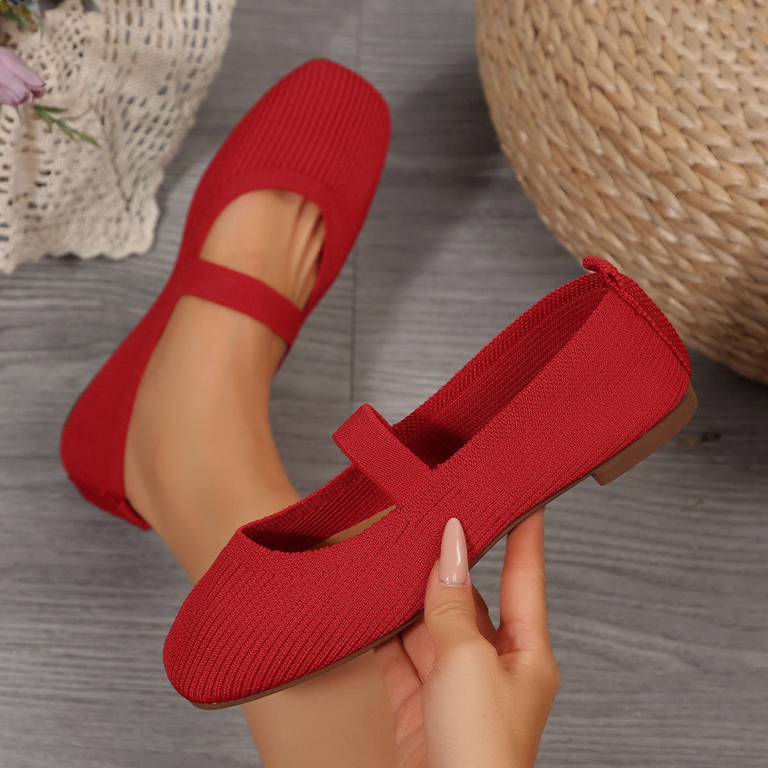 Women's Ballerinas with Adjustable Strap and Breathable Material EB
