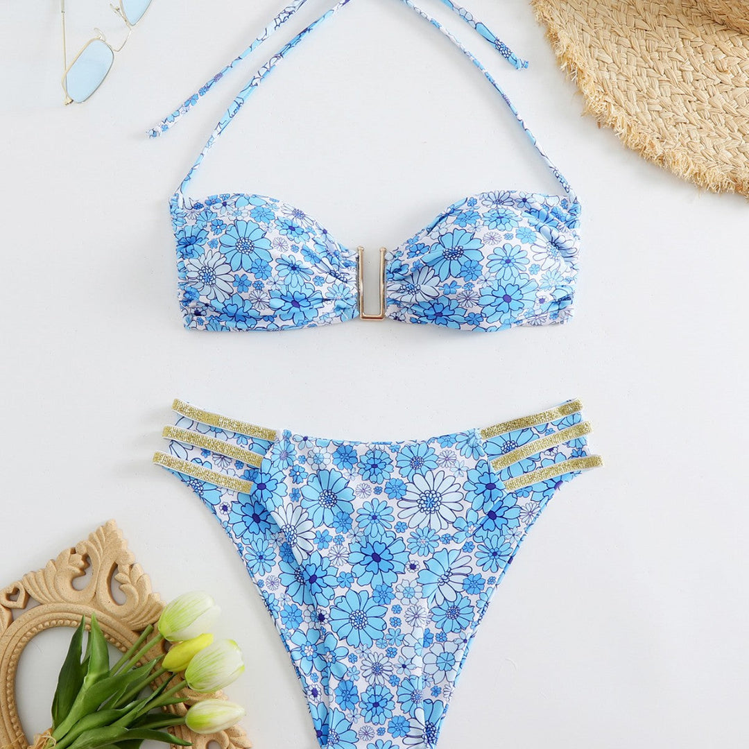 Women's Bandeau Bikini with Adjustable Straps and Elegant Cut EB