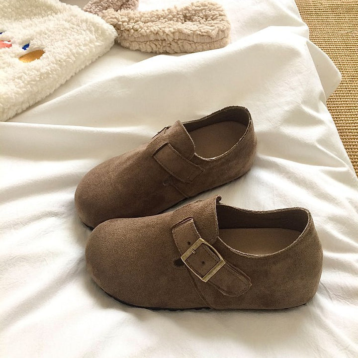 Women’s Comfortable Slippers with Fashionable Buckles and High-Quality Upper Material EB