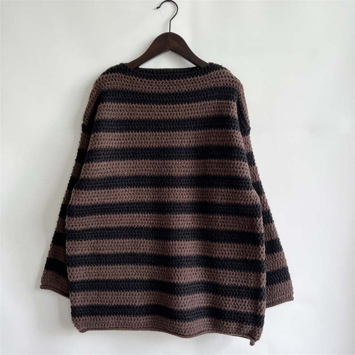 Casual Striped Knit Pullover