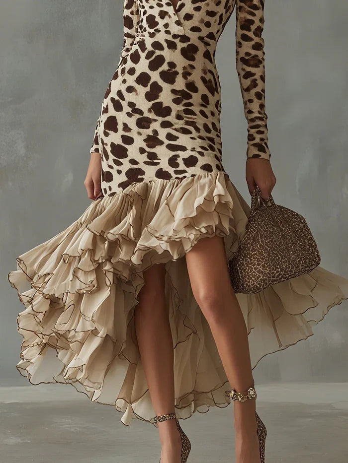 Ruth – Leopard Print Midi Dress