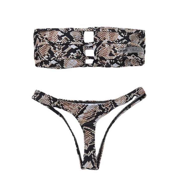 Women's Bandeau Bikini with Stylish Snake Design EB