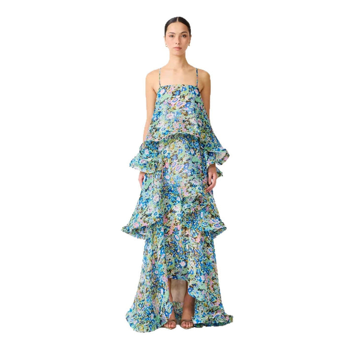 Women's Elegant Ruffle Detail Maxi Dress