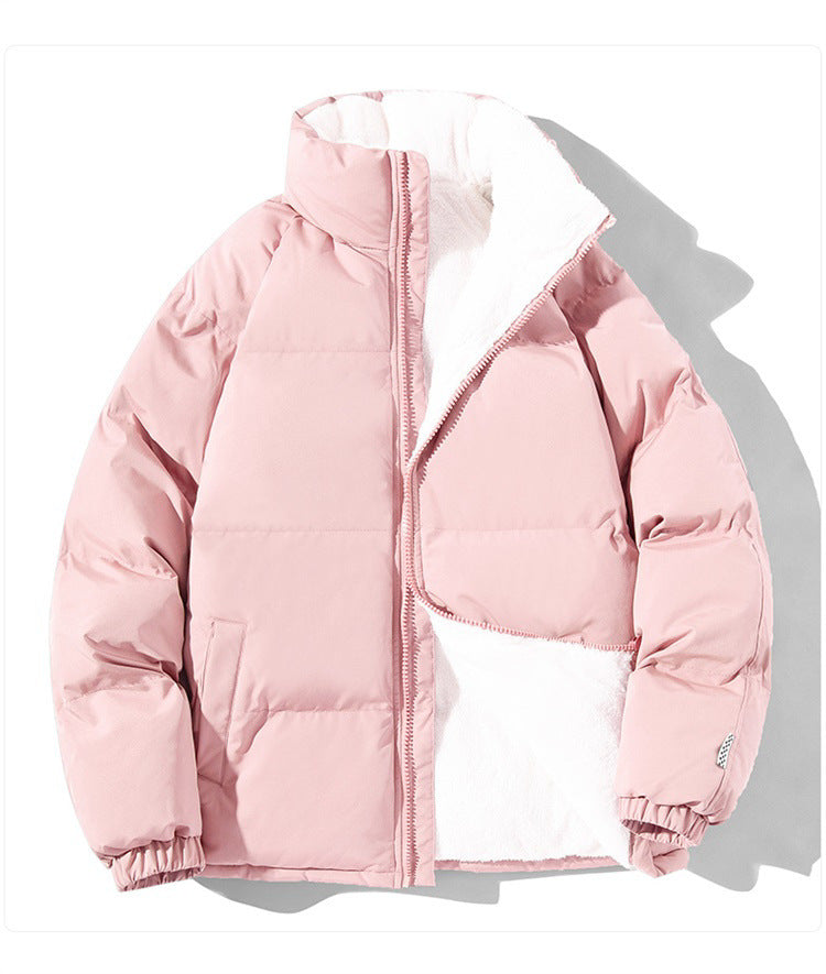 Women's Quilted Thermal Bomber Jacket with Teddy Lining and High Stand Collar