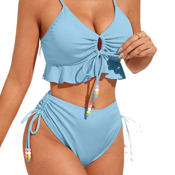 Women's Swimsuit with Ruffle Details and Adjustable Straps EB