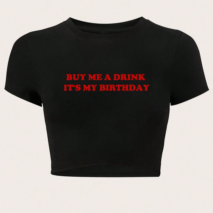 Women's Crop Top with Humorous Statement Print Orélia - Elena Harper