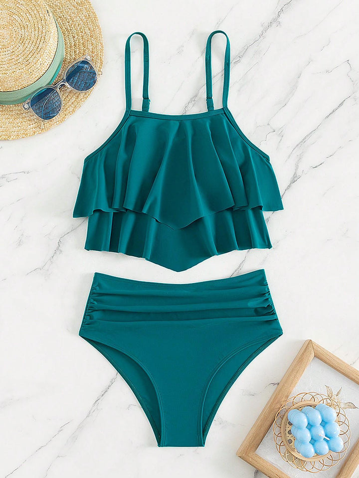 Damen Bikini-Set mit voluminösem Rüschendesign EB