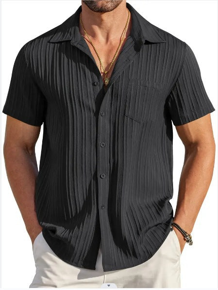 Men's Structured Short Sleeve Beach Shirt for Stylish Comfort