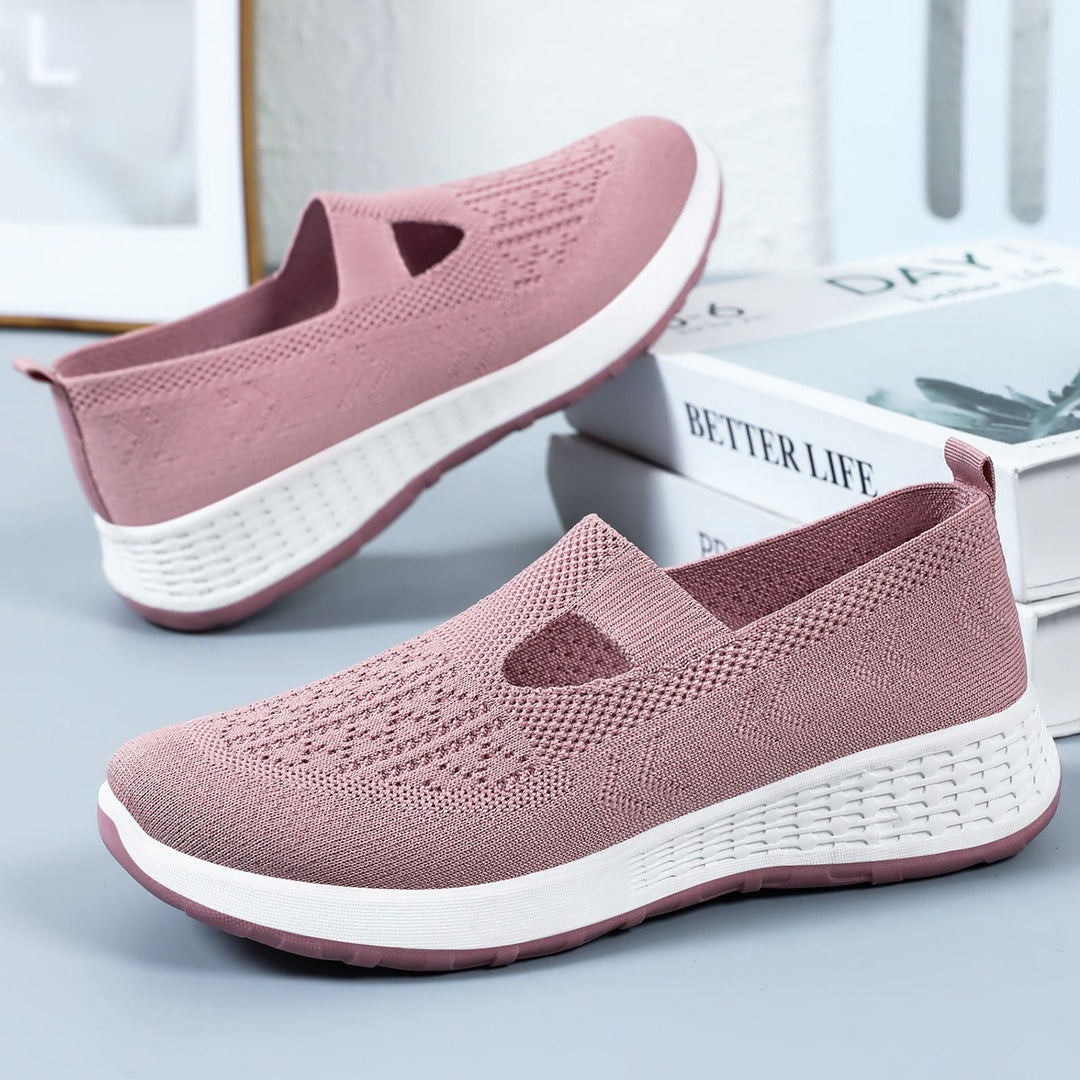 Women’s Comfortable Slip-On Sneakers with Breathable Knit Upper EB