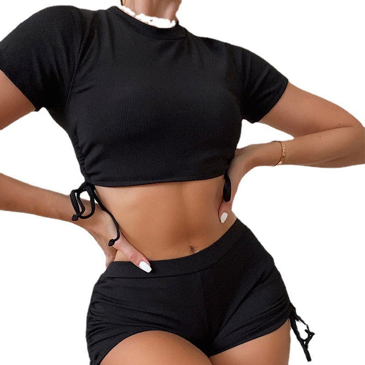 Women's Crop Top and Shorts Set Élanora, view 5 - Elena Harper