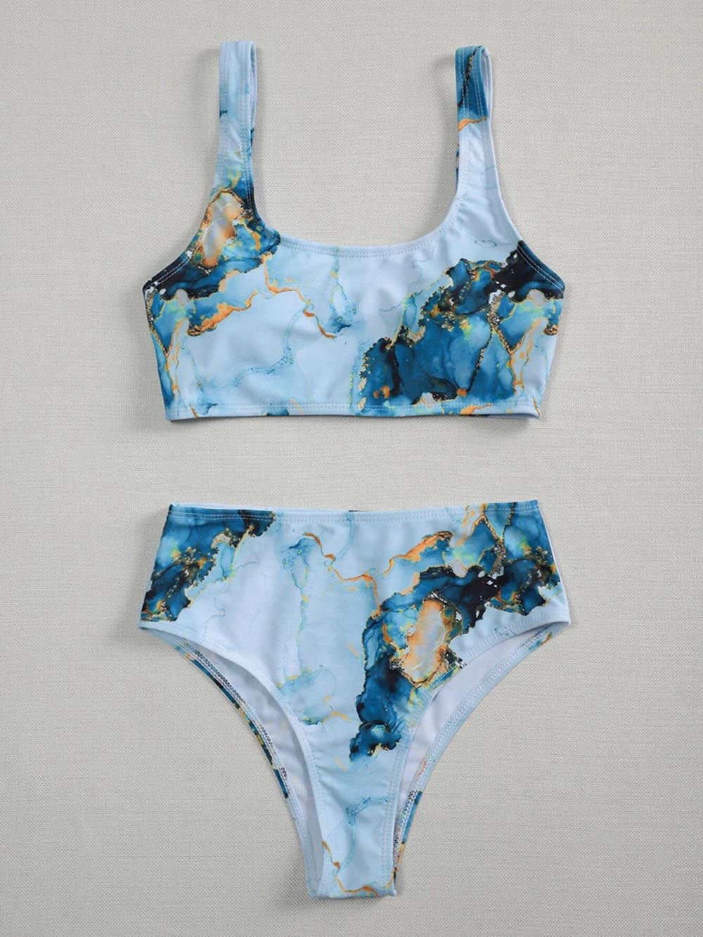 Women's Asymmetrical Bikini Set with Knotted Top EB