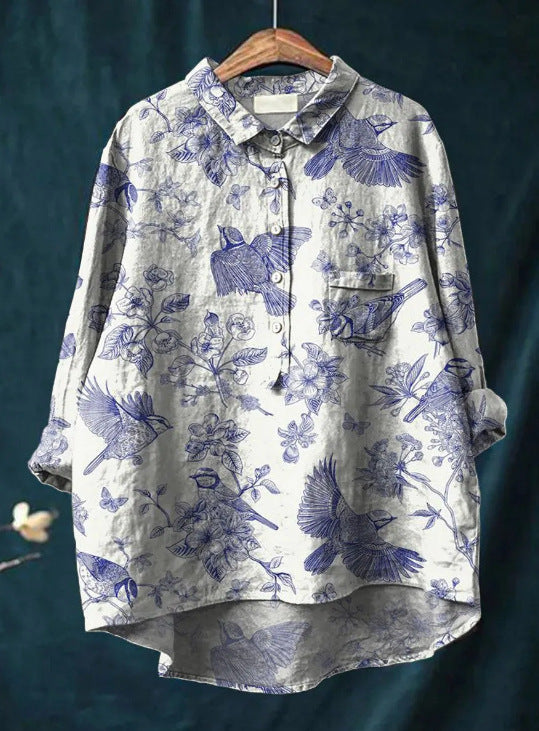 Caroline Elegant Floral Blouse - Elena Harper