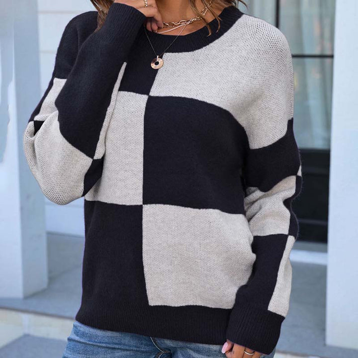 Casual Checkered Pullover