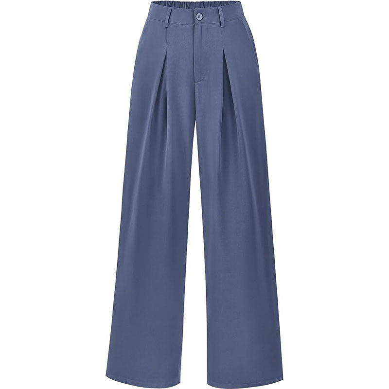 Women's High Waist Pleated Wide Leg Trousers for Chic Style